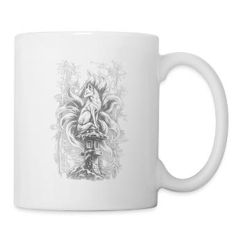 Japanese Kitsune – Nine-Tailed Fox Spirit - Tasse - Weiß - Rechts