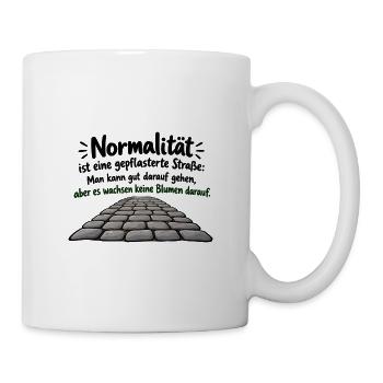 Normalität: Steinweg der Leere - Tasse - Weiß - Rechts