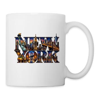 New York Skyline Collage - Tasse - Weiß - Rechts