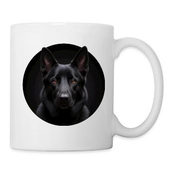 Schwarzer Schäferhund Portrait - Tasse - Weiß - Rechts