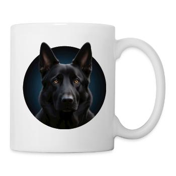 Schwarzer Schäferhund - Tasse - Weiß - Rechts