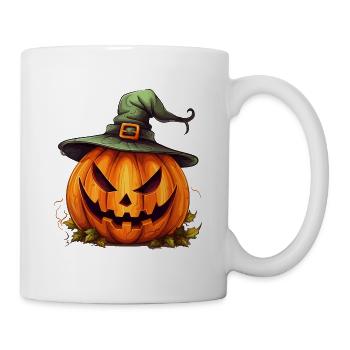 Vorsicht vor dem schaurig schönen Hexenkürbis - Tasse - Weiß - Rechts