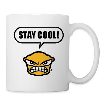 Stay Cool! (Ruhe Bewahren! / Lustig / POS 3C Gold) - Tasse - Weiß - Rechts