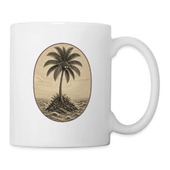 Island Palm Vintage-Gravur - Tasse - Weiß - Rechts