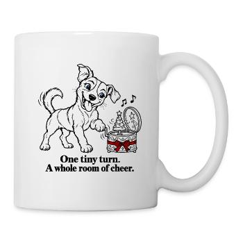 Jack Russell dreht eine Weihnachtsspieluhr - Tasse - Weiß - Rechts