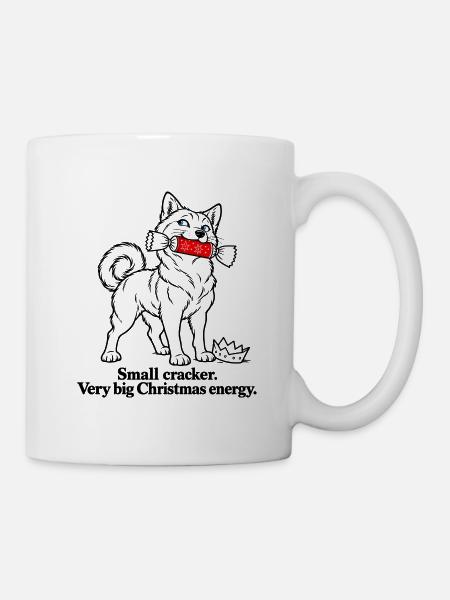 Shiba Inu mit großer Weihnachts-Cracker-Energie - Tasse - Weiß