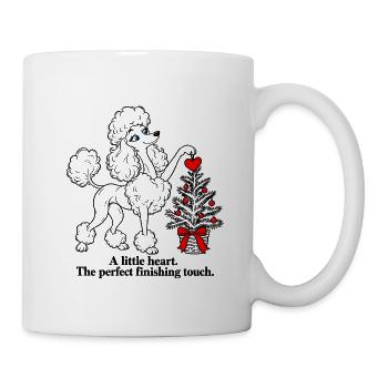Pudel fügt dem Weihnachtsbaum ein Herz hinzu - Tasse - Weiß - Rechts