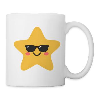 Kawaii Stern mit Sonnenbrille - Tasse - Weiß - Rechts