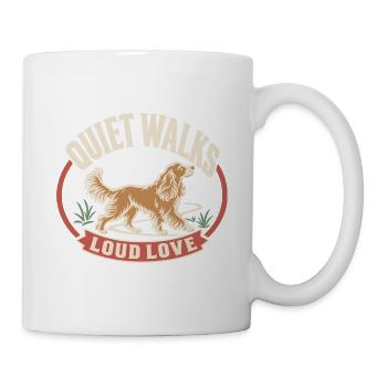 Quiet Walks Loud Love Retro Hundeliebhaber - Tasse - Weiß - Rechts