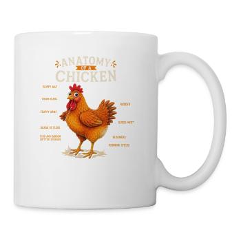 Anatomie eines Huhns – lustiges Huhn - Tasse - Weiß - Rechts