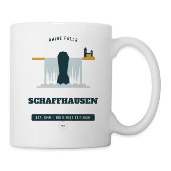 Schaffhauser Rheinfall Retro-Reiseemblem - Tasse - Weiß - Rechts