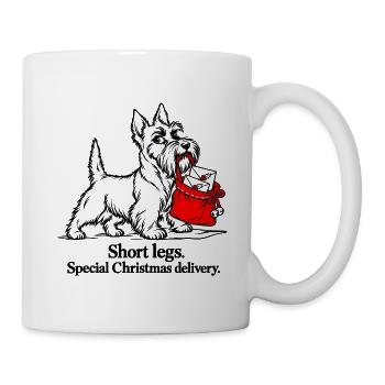 Scottish Terrier liefert Weihnachtsbriefe - Tasse - Weiß - Rechts