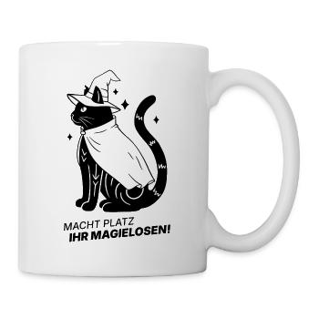 Macht Platz ihr Magielosen! – Schwarze Katze Hexe - Tasse - Weiß - Rechts