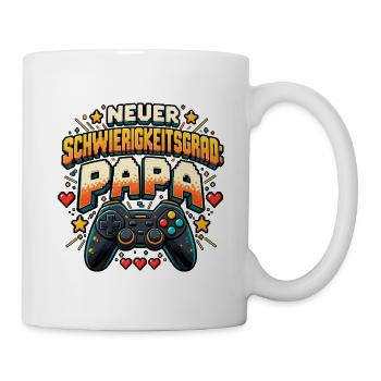 Neuer Schwierigkeitsgrad Papa - Tasse - Weiß - Rechts