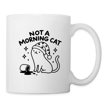 Not a Morning Cat – Lustige Morgenmuffel Katze - Tasse - Weiß - Rechts