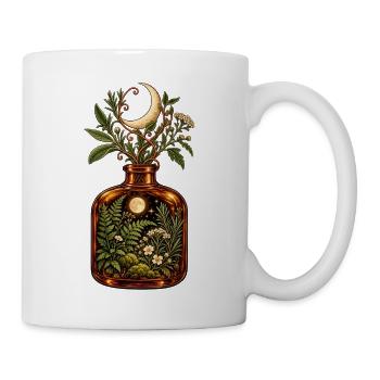 Mondbeschienener Botanischer Trankflaschen-Cottagecore - Tasse - Weiß - Rechts