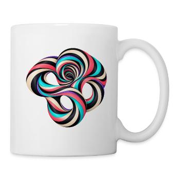 Abstrakte Spirale Optische Täuschung Bunter Wirbel - Tasse - Weiß - Rechts