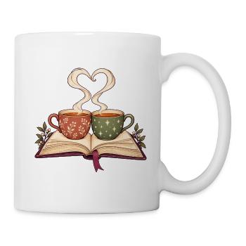 Gemütliche Buchliebhaber-Becher mit herzförmigem Dampf - Tasse - Weiß - Rechts