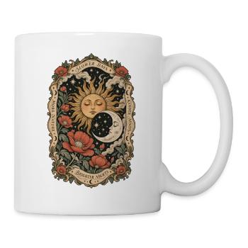Slower Days – Mystische Sonne & Mond - Tasse - Weiß - Rechts