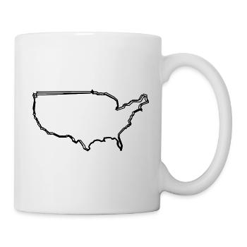USA-Karte handgezeichnet - Tasse - Weiß - Rechts