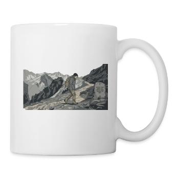 Wanderer auf bergigem Pfad - Tasse - Weiß - Rechts