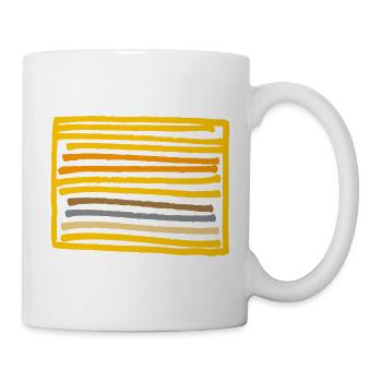 Rechteck Minimal Muster - Erdfarben - Tasse - Weiß - Rechts