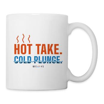 Hot Take Cold Plunge – Sauna & Eisbad Humor - Tasse - Weiß - Rechts