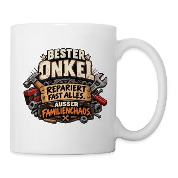 Bester Onkel – Repariert Fast Alles - Tasse - Weiß - Rechts