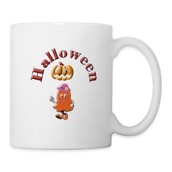 Halloween Freudiger Geist-Kürbis - Tasse - Weiß - Rechts