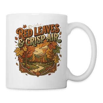 Rote Blätter und frische Luft - Tasse - Weiß - Rechts