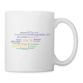 Oboe Wortwolke Klassik Orchester Oboist Oboistin - Tasse - Weiß - Rechts