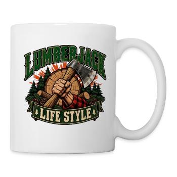 Lebensstil eines Holzfällers - Tasse - Weiß - Rechts