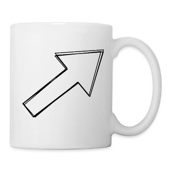 Blockpfeil handgezeichnet - Tasse - Weiß - Rechts