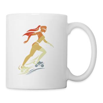 Weiblicher Roller Skater - Tasse - Weiß - Rechts