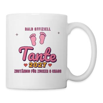 Tante 2027 – Zuständig für Zucker & Chaos - Tasse - Weiß - Rechts