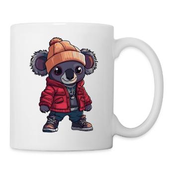 Koala mit Winterjacke und Mütze - Tasse - Weiß - Rechts
