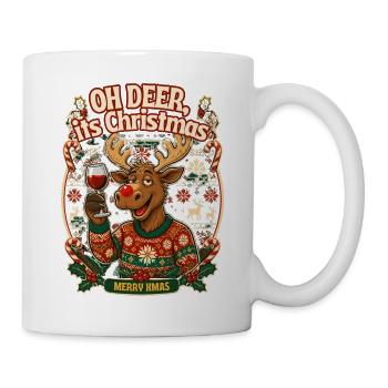 Ugly Christmas elk  Elch Weihnachten Winter - Tasse - Weiß - Rechts