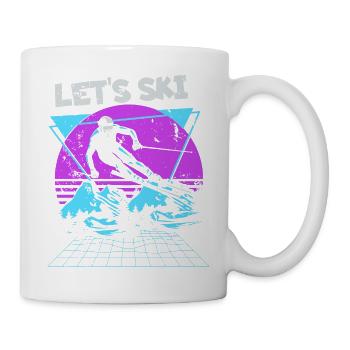 Lass uns Ski Neon Retro - Tasse - Weiß - Rechts