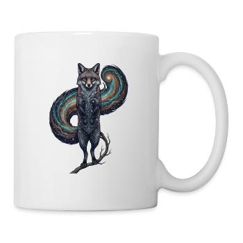 Kosmischer Fuchs – Galaxie Sternen Kunst - Tasse - Weiß - Rechts