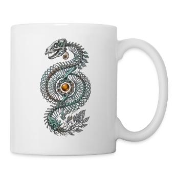 Skelett Dinosaurier Natur Fantasy Kunst - Tasse - Weiß - Rechts