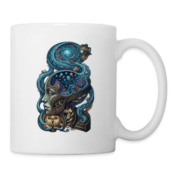 Surreales Ozean Gehirn – Fantasy Kunst - Tasse - Weiß - Rechts