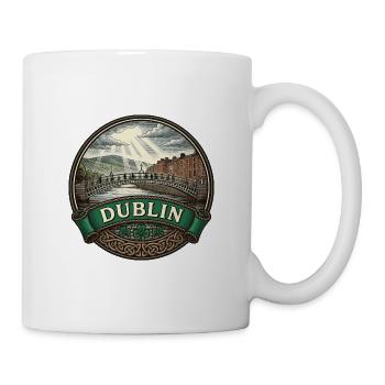 Dublin Ireland Reiseabzeichen Ha'penny Bridge Geschenk - Tasse - Weiß - Rechts