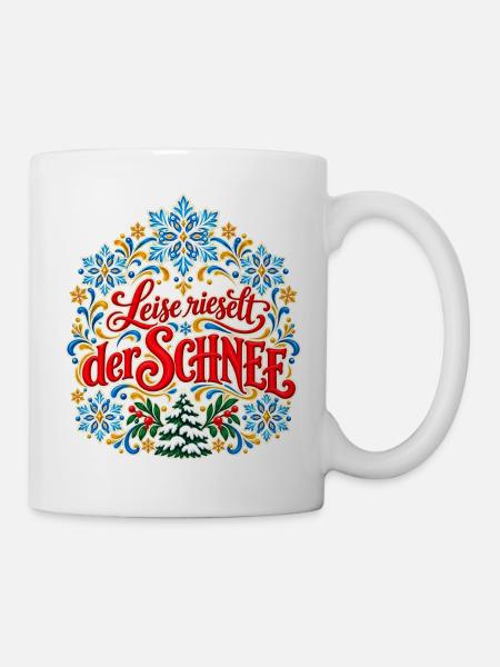 Leise rieselt der Schnee Weihnachtspullover Winter - Tasse - Weiß