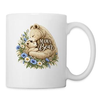Vintage Kornblume Süße Mutter Mama Bär - Tasse - Weiß - Rechts