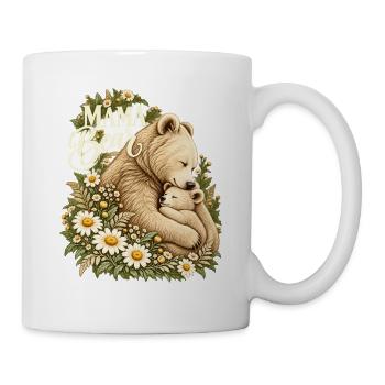Vintage-Kamillen-süße Mama-Mama-Bär - Tasse - Weiß - Rechts