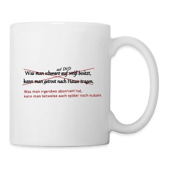 schwarz auf weiss - Tasse - Weiß - Rechts