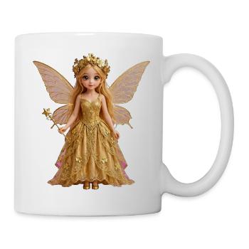 Goldene Feenprinzessin Glänzende Flügel - Tasse - Weiß - Rechts