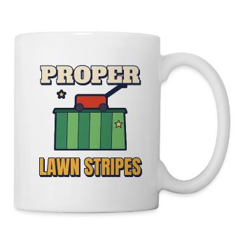 Richtige Rasenstreifen, lustige Gartenarbeit, Papa-Tee - Tasse - Weiß - Rechts