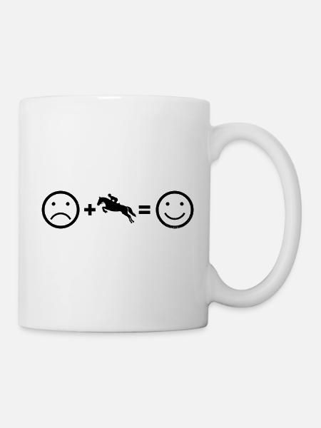 Springreiten Geschenkidee für eine Dressurreiterin - Tasse - Weiß