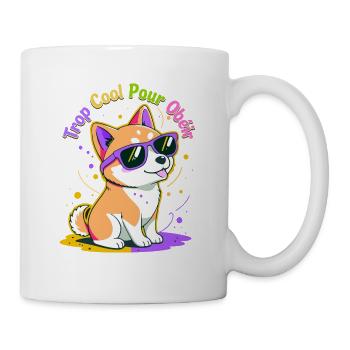 Shiba Funk Brille zu cool, um zu gehorchen - Tasse - Weiß - Rechts